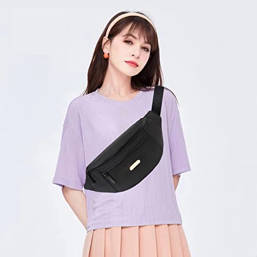 Fanny Packs for Men Women, Fashion Waterproof Waist Packs for Travel Walking Running Cycling Black - color: fashion black