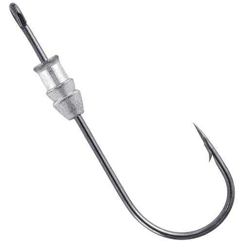 Dr.Fish 20 Pack Weighted Swimbait Hooks, Weighted Fishing Worm Hooks Straight Shank Round Bend Bass Fishing Jig Hook - size: #2/0-1/16oz