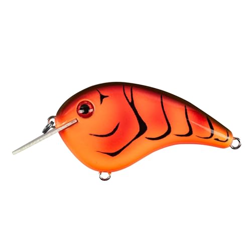 Strike King Chick Magnet Jr. Crankbait Fishing Lure, 1/4 oz, Dives 4-6 Feet, Premium Hooks - color: Fire Craw