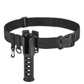 Fishing Waist Belt Rod Holder - Adjustable Wading Belt with Portable Pole Inserter ,Come with D-Ring Attachments, Carebiner Clip and Water Bottle Holder - Wader Strap