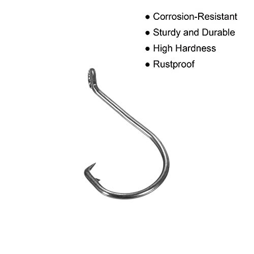 PATIKIL Fishing Circle Hooks, Carbon Steel Offset Hook with Barbs for Freshwater Saltwater - size: 23mm/0.91"