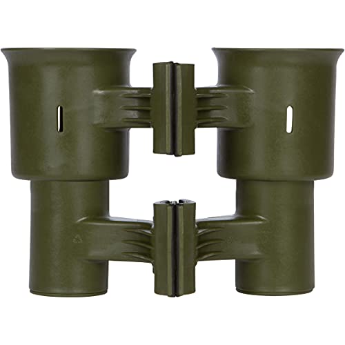 ROBOCUP, (Olive), Patented Clamp On Boat Cup Holder |Multifunction Dual Drink Caddy for Fishing Poles, Tools, Net, Gaff |Portable Storage for Boating, Beach, Umbrellas, Golf Carts, Strollers - color: Olive, size: Standard Spring