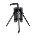 3-Tude Portable Fishing Rod Holder - Stand Holds Up to 3 Rods, Outdoor Fishing Gear Equipment Organizer - color: Long-Grey