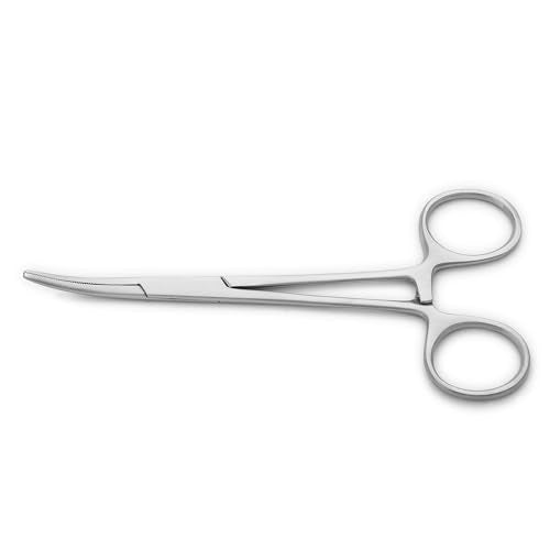 12-Pack Mosquito Hemostat Locking Forceps, 6 Curved & 6 Straight, Stainless Steel, 5-Inch