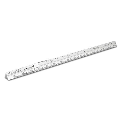Alumicolor Aluminum Engineer Pocket Scale With Clip, 6IN, Silver - color: Silver, size: 6 Inch, style: Engineer With Clip