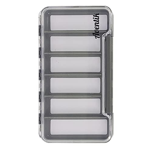 Waterproof Fly Fishing Box Slim Fishing Storage Fishing Tackle Case Multi Magnetic Compartments Tackle Box 7.36"X4.02"X0.63" (187X102X16mm)(Grey-6C) - color: Grey-6C