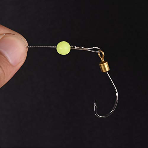 Dyxssm Fishing Hooks with Leader Rigging, Fishing Hook Line Stainless Steel Fishing Rigs Wire and Rig Hooks - size: 2#, style: Style-b: 3 Hooks Rig