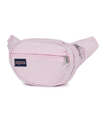 JanSport Fifth Avenue Fanny Pack Crossbody Bags for Women, Men - Stylish, Durable Waist Bag with Adjustable Belt, Main Zippered Pocket, Quick Stash Pocket - Travel Essentials - Black - color: Pink Ice