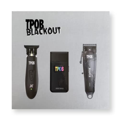 TPOB Slime 2 Black Clipper Trimmer Shaver Set Barber Hair Clippers for Men 6800 RPM with Rubber Case - color: Black Pack