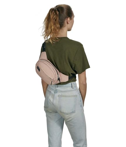 JanSport Fifth Avenue Fanny Pack Crossbody Bags for Women, Men - Stylish, Durable Waist Bag with Adjustable Belt, Main Zippered Pocket, Quick Stash Pocket - Travel Essentials - Black - color: Misty Rose