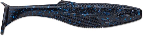 Rapala CrushCity Mayor Soft Plastic Paddle Tail Swimbait, Strong Kicking Action for Swim Jigs & Underspins, Bass, Redfish, Trout, Snook, Walleye & More - color: Black Blue Flake, size: 4"