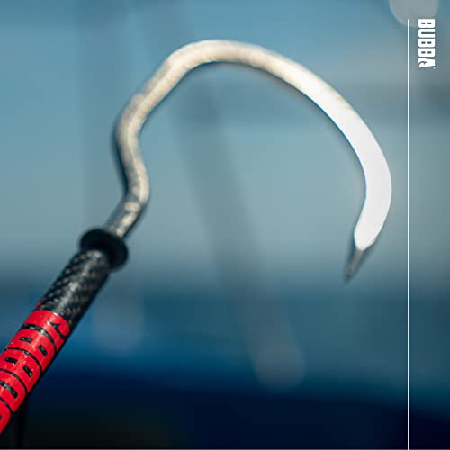 BUBBA 7 Foot Gaff with 3 Inch Stainless Steel Offset Hook, Non-Slip Grip Handles and Carbon Fiber Shaft for Fishing, Boating and Outdoors - size: 7 Foot 3 Inch