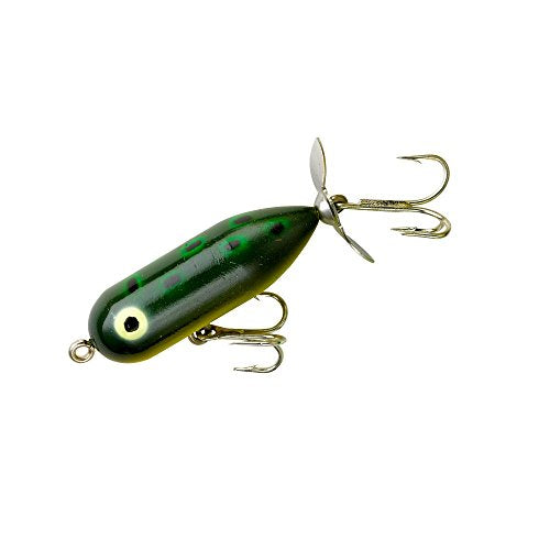 Heddon Torpedo Prop-Bait Topwater Fishing Lure with Spinner Action - color: Bullfrog, size: 1/8 oz (1 1/2 Inch)
