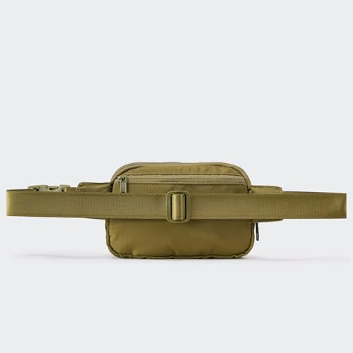 Pander Everywhere Belt Bag for Women, 5 Zipper Pockets Nylon Crossbody Fanny Pack Purse (Dark Moss) - color: Dark Moss