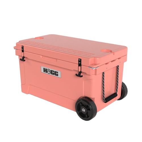 Hogg Rotomolded Coolers, Ice Chest with Wheels, Wheeled Cooler, Rotomolded Ice Chest, Dry Storage, Fishing and Camping Items, Birthday Gifts for Men - color: Desert Flower, size: 65qt