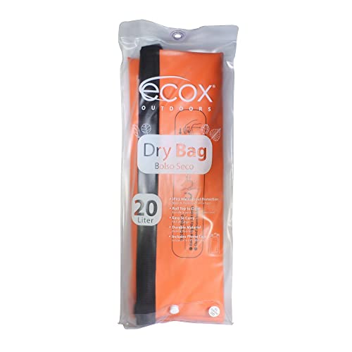 ecox Outdoors Waterproof Dry Bag for Outdoors Activities High Grade 500D PVC Construction Includes Waterproof Phone Case and Side Strap for Easy Carry 10L and 20L Models