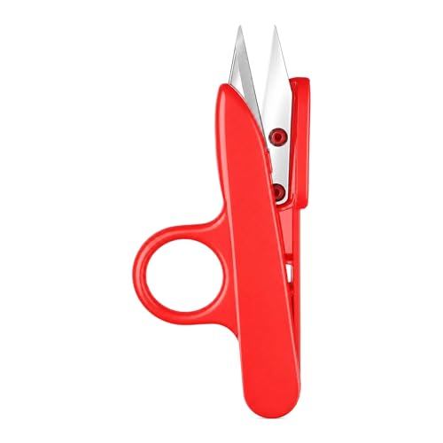 Thread Snips Precision Sewing Nippers Small Plastic Craft Clippers Suitable for Thread Snips Scissors for Sewing Embroidery Fabric Fishing Line Thick Material Cutting(Red)
