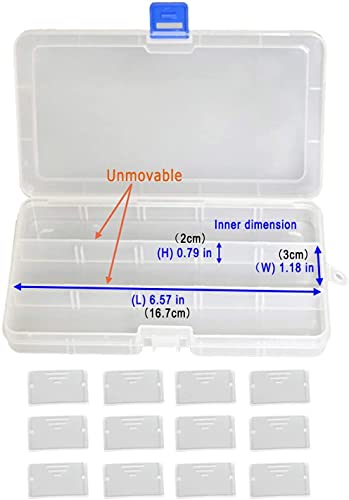 Qualsen 15 Girds Bead Organizer with Adjustable Dividers(4 Pack)，Tackle Box Organizer and Small Plastic Organizer Box for Jewelry, Beads, Earrings, Crafts, Screws and Fishing Tackles Small Items - size: 15 Gird-4s