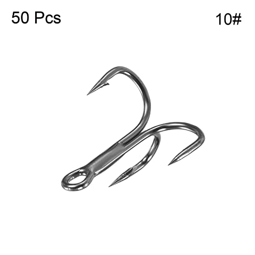 PATIKIL Treble Fish Hooks, Carbon Steel Sharp Round Bend Hook Triple Barbed Hook for Freshwater Saltwater - color: Black, size: 14mm/0.55"