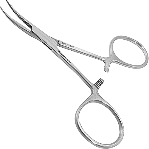 Mosquito Hemostat Locking Forceps 3.5 Inches, Curved Stainless Steel - Multipurpose Ideal Hemostats for Nurses, Fishing Forceps, Crafts and Hobby - size: 3.5", style: Curved