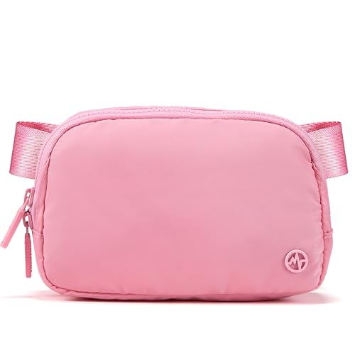 Pander Two Way Zipper Fanny Pack Nylon Everywhere Belt Bag for Women, Water Repellent Waist Packs, Crossbody Bags with Adjustable Strap (Light Pink). - color: Light Pink
