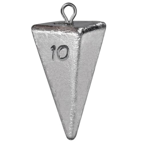 Triangle Fishing Weights 4-Sided Pyramid Sinkers Lead Fishing Weights and Sinkers for Saltwater Ocean Surf 1oz-32oz/2LB - size: 10oz-3pack