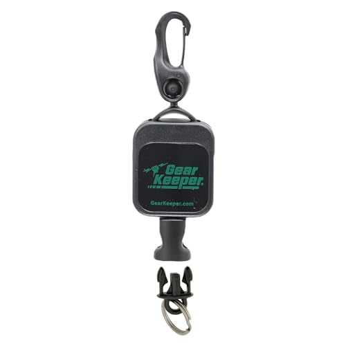 Gear Keeper Micro Retractor Super Zinger - Retractable Tether for Fishing Accessories - Fishing Pliers, Nippers, Forceps & More - Mount with QC Split Ring Accessory - USA Made - style: Snap Clip Mount