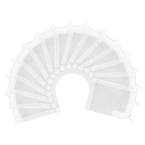 AQUANEAT Aquarium Filter Media Bags 15pcs Fish Tank Extra Fine 100 Micron Mesh Bags with Plastic Zipper for Activated Carbon (3" x 4") - size: 3" x 4"