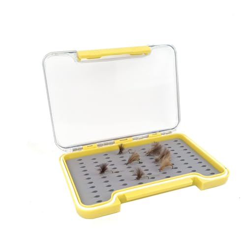 Aventik Silicone Fly Boxes Super Slim Waterproof Best Pocket Sizes Fly Fishing Storage 7.36"X4.02"X0.63"/5.39"X3.74" X0.63'(2pc-g048lt) - style: 2PC-G048LT:7.36"X4.02"X0.63"