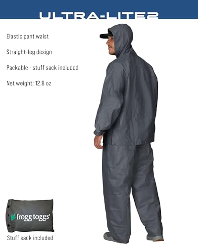 FROGG TOGGS Men's Ultra-Lite2 2-Layer Waterproof Breathable Rain Suit - color: Carbon, size: Medium
