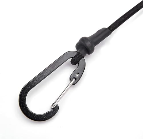 Kayak Paddle Leash, Paddle Leash Lightweight Coiled Kayak Rod Leashes for SUP Kayaking Canoing Fishing Boating - color: Black - 4 Pack