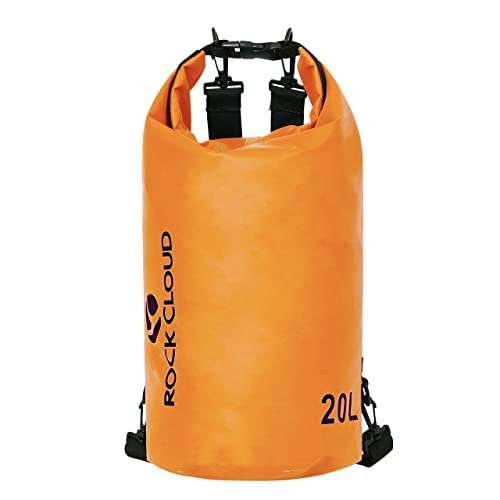ROCK CLOUD Dry Bag Waterproof 20L Dry Sack for Kayaking Rafting Boating Beach Surfing Swimming Canoe Camping Hiking Fishing Ski, Orange - color: Orange, size: 20L