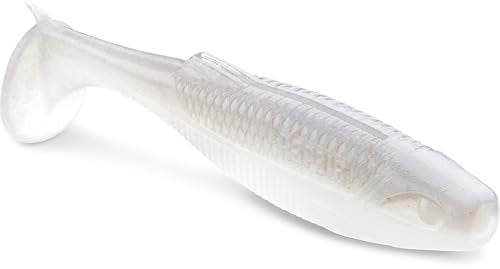 Rapala CrushCity Mayor Soft Plastic Paddle Tail Swimbait, Strong Kicking Action for Swim Jigs & Underspins, Bass, Redfish, Trout, Snook, Walleye & More - color: Albino Shad, size: 3.5"
