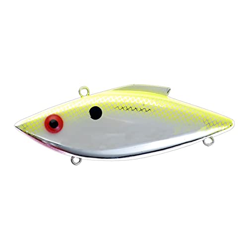 Bill Lewis Lures Lifelike Rat-L-Trap Magnum Force Lipless Crankbait Fishing Wobble Lure for Shallow Saltwater - color: Chartreuse Flash - Saltwater, size: One Size