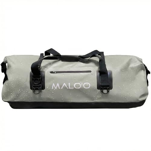 Malo’o Waterproof Dry Duffel, Heavy-Duty Roll Top Waterproof Gear Bag with Shoulder Strap & Molle Loops, Marine Duffel for Kayaking, Boating, Camping, Beach & Travel, Grey, 100L - color: Grey, size: 100L