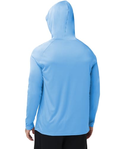 ZITY 5 Pack Men's Sun Protection Long Sleeve Hoodie Shirts UPF 50+ Fishing Shirts Lightweight Athletic Rash Guard Sweatshirts - color: 2 Lightblue/White/2 Light Gray, size: 3X-Large
