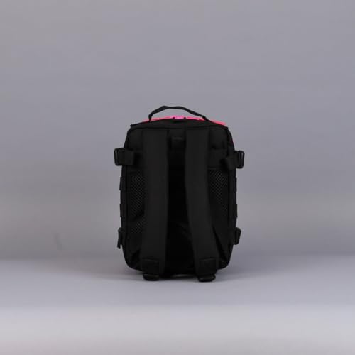 WOLFpak 9L Mini Tactical Backpack for Men & Women | Compact, Small Everyday Carry Bag for Gym, School, Travel | Durable, Water-Resistant Daypack with Molle System and Patch Panel (Black Neon Pink) - color: Black Neon Pink
