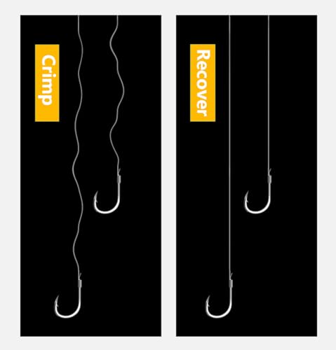 AMHDV Tiny Fishing Hooks with Line, Small Fishing Hook and Leader (Pack of 20) - color: Black, size: 20# (0-0.44lb)