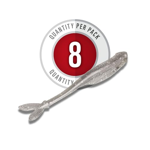Strike King Spotlight Split Minnow Fishing Lure, Soft Plastic Jerkbait, 8-Pack - color: Carolina Chrome, size: 3"