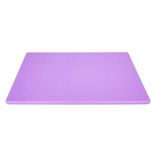 Commercial Purple Cutting Board for Allergens - 18 x 12 Inch Restaurant Approved 1/2" HDPP Plastic, Food Sensitivities and Allergies Color Coded - color: Purple