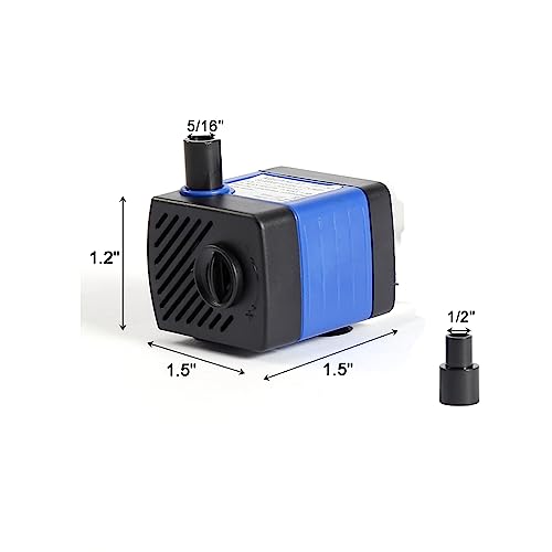 AQUANEAT Submersible Water Pump, 50GPH Fountain Pump, Small Water Pump, Aquarium Pump for Fish Tank, Outdoor Water Fountain, Hydroponics, Pond Filter Pump - size: 50 GPH