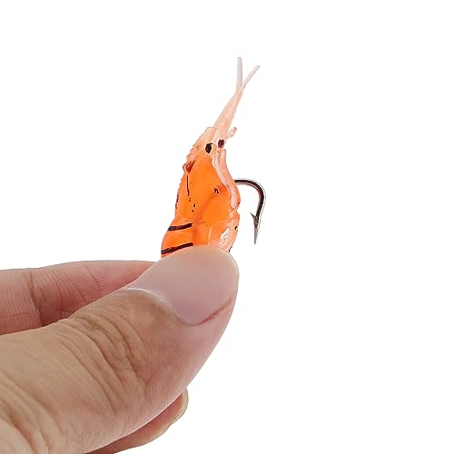 15pcs Shrimp Bait Hooks, Soft Fishing Lure Soft Bait, Soft Prawn Fishing Lures - color: Multi-color