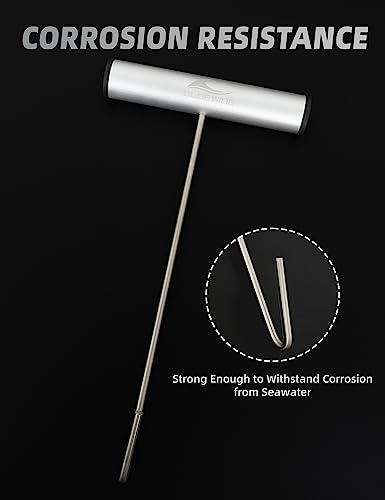 BLUEWING Fishing Hook Remover 12in/24in Stainless Steel Fish Dehooker Saltwater Push and Pull Dehooking Tool, Twist Resistance Design 1pc - color: Silver, size: 24", style: Single Curve Design