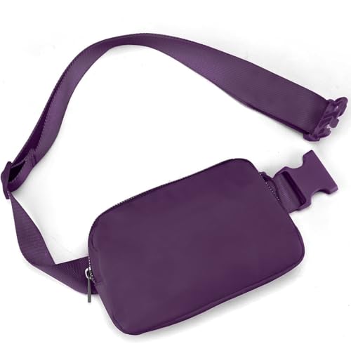 JSJ Mini Fanny Pack for Women & Men,Valentines Day Gifts for Girls Teens Kids Daughter Sister Her,Trendy Stuff Crossbody Bags Cute Everywhere Belt Bags. (Aubergine) - color: Aubergine