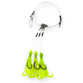 End Game Tackle Deep Drop Rig – Made in USA – New Super Stretch Glow Squid – NOAA Compliant Non-Offset Circle Hooks for Bottom Fishing - color: Chartreuse Glow, size: 6/0 – 3 Hook