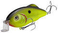 Strike King Hybrid Hunter Jr Crankbait Fishing Lure, 1/2 oz, Reflective 3D Eyes - color: Chartreuse with Black Back, size: 1/2 oz (Pack of 1)