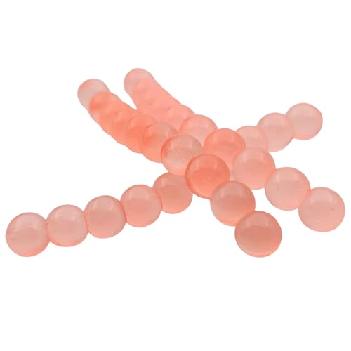Fishing Scented Soft Plastic Beads Artificial Salmon Egg Bait Packs for Trout, Steelhead and Salmon (Spawn Roe Fishing Tackle) - color: Peach Clear Glow, size: .312"/8mm-30 Eggs per pack