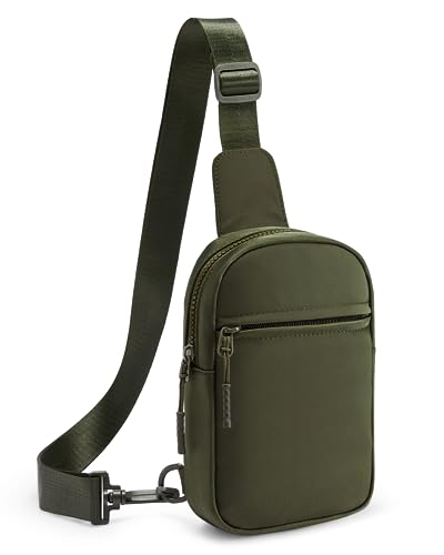 CHOLISS Small Sling Bag for Women and Men, Crossbody Bags Trendy Fanny Packs Chest Bag with Extended Strap - color: A03 Green