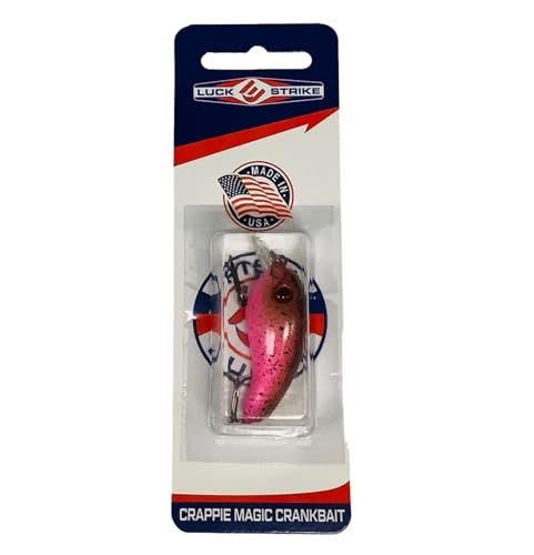 Luck E Strike Crappie Magic Crankbait (2 Inch Crappie Lure) Made in The USA - color: Pink Eye