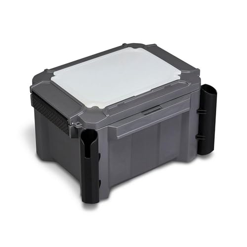 Plano GoNow Freshwater Fish Kit, Waterproof Field Box with Rod Holders, Cutting Board, 4 StowAway 3700 Boxes, Modular Storage Organizer, Charcoal - color: Charcoal, style: Fish Kit